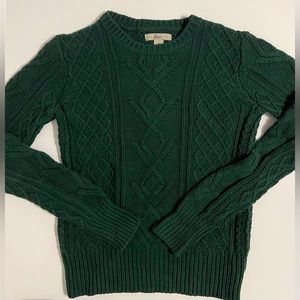 Women’s G. H. Bass Woven Hunter Green Sweater, Sz XS
